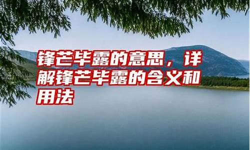 锋芒毕露的意思与造句二年级_锋芒毕露 的造句